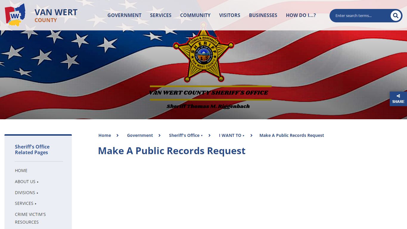 Make a Public Records Request - Van Wert County, Ohio