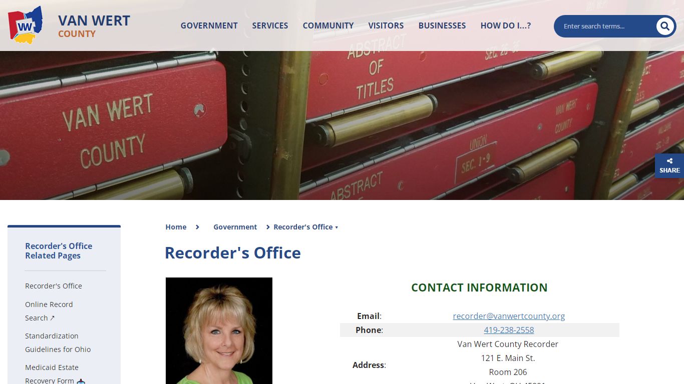 Recorders Office - Van Wert County, Ohio